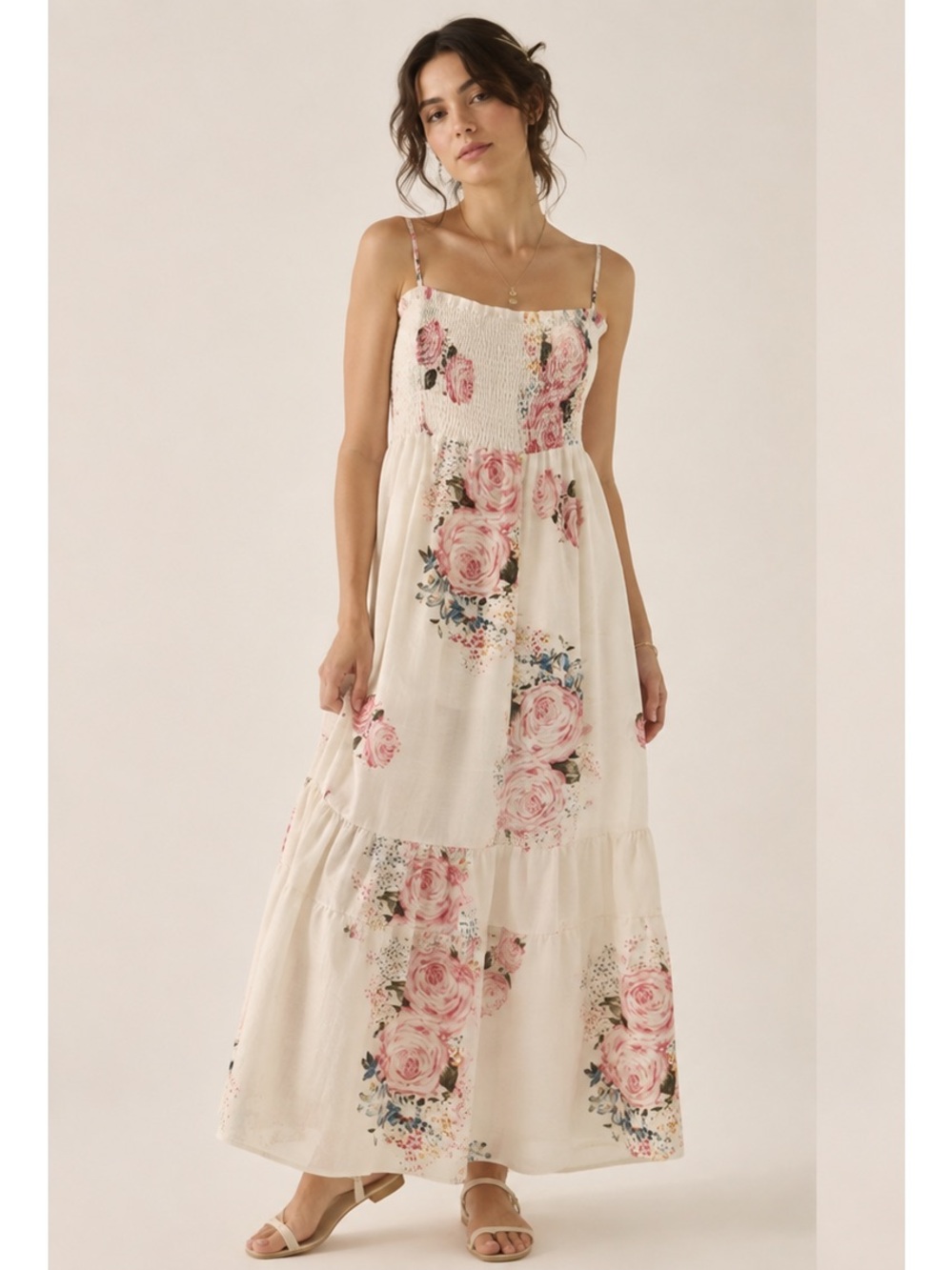Cellabie Women’s Floral White Cottagecore Romantic Coquette maxi Dress Size 2XL